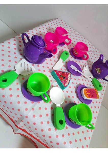 Evcilik ve Mutfak Setleri 25 Parça Pasta ve Mutfak Set Misafircilik Oyuncaklar 2 Çay Seti Oyuncak