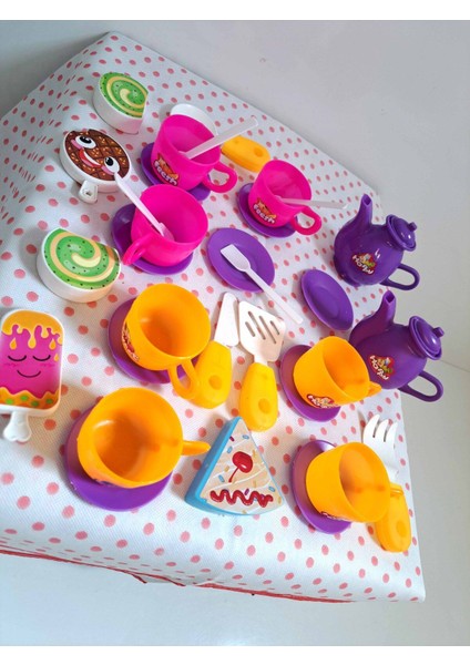 Evcilik ve Mutfak Setleri 33 Parça Pasta ve Mutfak Set Misafircilik Oyuncaklar 2 Çay Set Oyuncak