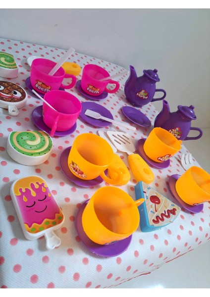 Evcilik ve Mutfak Setleri 33 Parça Pasta ve Mutfak Set Misafircilik Oyuncaklar 2 Çay Set Oyuncak