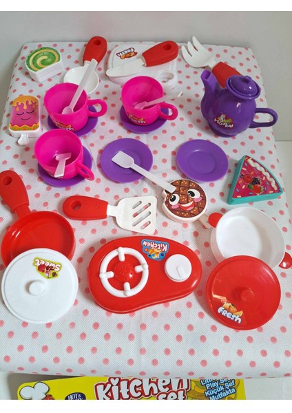 Evcilik ve Mutfak Setleri 28 Parça Ocak ve Mutfak Set Misafircilik Oyuncakları Çay Seti Oyuncak Set
