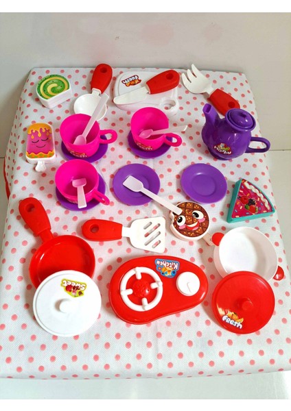 Evcilik ve Mutfak Setleri 28 Parça Ocak ve Mutfak Set Misafircilik Oyuncakları Çay Seti Oyuncak Set