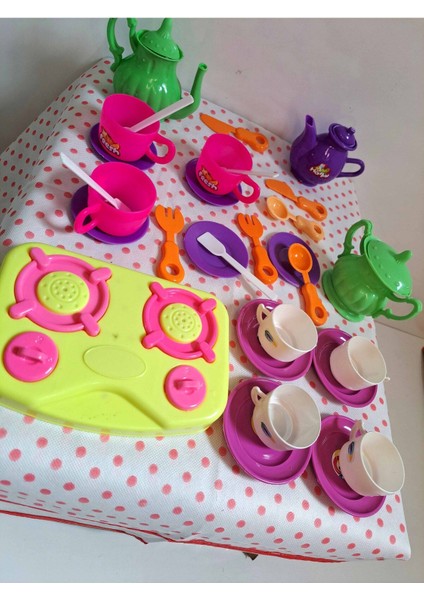 Evcilik ve Mutfak Setleri 33 Parça Ocak ve Mutfak Set Misafircilik Oyuncakları Çay Seti Oyuncak Set