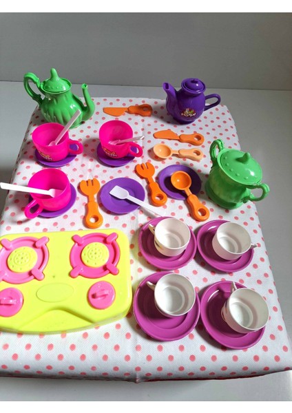 Evcilik ve Mutfak Setleri 33 Parça Ocak ve Mutfak Set Misafircilik Oyuncakları Çay Seti Oyuncak Set