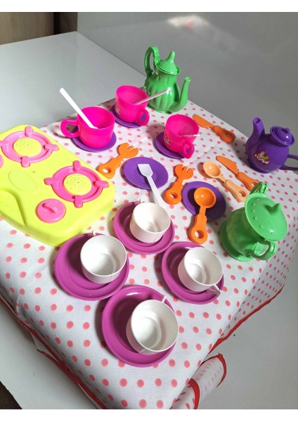 Evcilik ve Mutfak Setleri 33 Parça Ocak ve Mutfak Set Misafircilik Oyuncakları Çay Seti Oyuncak Set