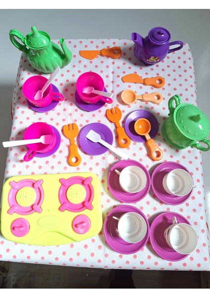 Evcilik ve Mutfak Setleri 33 Parça Ocak ve Mutfak Set Misafircilik Oyuncakları Çay Seti Oyuncak Set