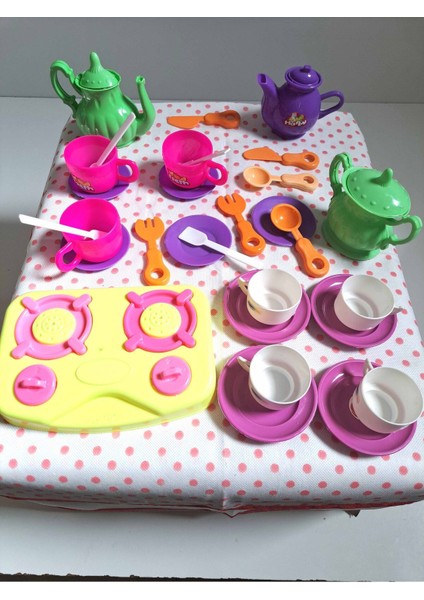 Evcilik ve Mutfak Setleri 33 Parça Ocak ve Mutfak Set Misafircilik Oyuncakları Çay Seti Oyuncak Set