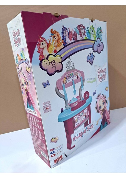 Evcilik Oyuncak Mutfak Seti Mega Boy 70X45X28CM Ayaklı Tezgah Mutfak Malzemeleri Açılır Dolaplı