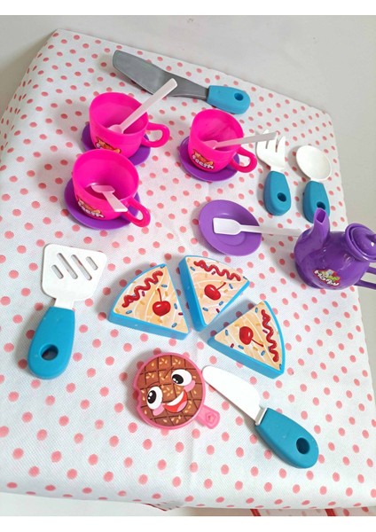 Evcilik ve Mutfak Setleri 21 Parça Pasta ve Mutfak Set Misafircilik Oyuncakları Çay Seti Oyuncak Set