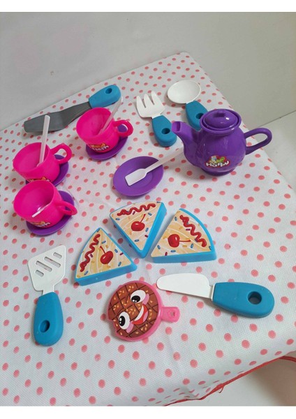 Evcilik ve Mutfak Setleri 21 Parça Pasta ve Mutfak Set Misafircilik Oyuncakları Çay Seti Oyuncak Set