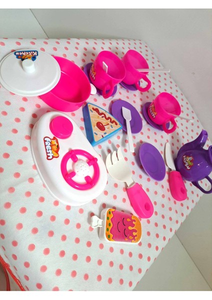 Evcilik ve Mutfak Setleri 21 Parça Ocak ve Mutfak Set Misafircilik Oyuncakları Çay Seti Oyuncak Set