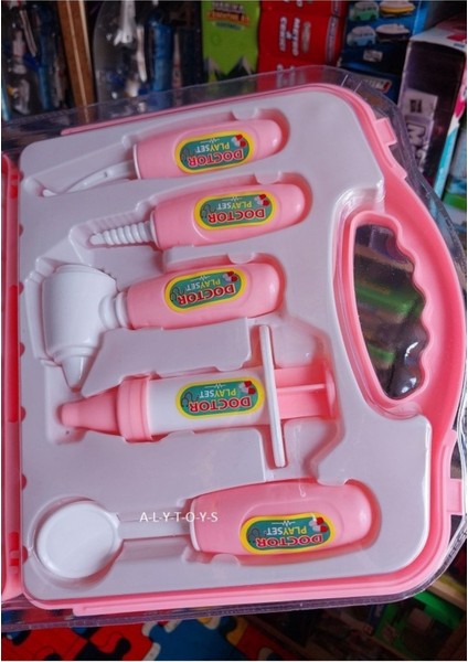 Çantalı Doktor Set Diş Fırçası Dişler Fırça Dişçi Set Meslek Oyunu 9 Parça Oyuncak Çanta 23X38CM
