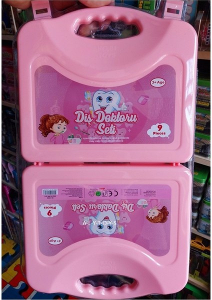 Çantalı Doktor Set Diş Fırçası Dişler Fırça Dişçi Set Meslek Oyunu 9 Parça Oyuncak Çanta 23X38CM