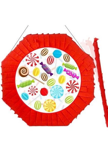 Şeker Pinyata 42cm + Sopası Doğum Günü Eğlencesi Parti Pinyata Patlatma zamanı