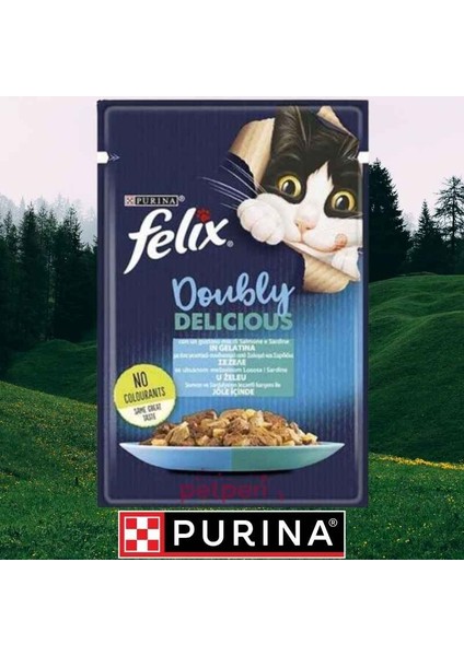 Çifte Lezzet Kedi Maması 85 Gr. Pouch (Somon ve Sardalya)