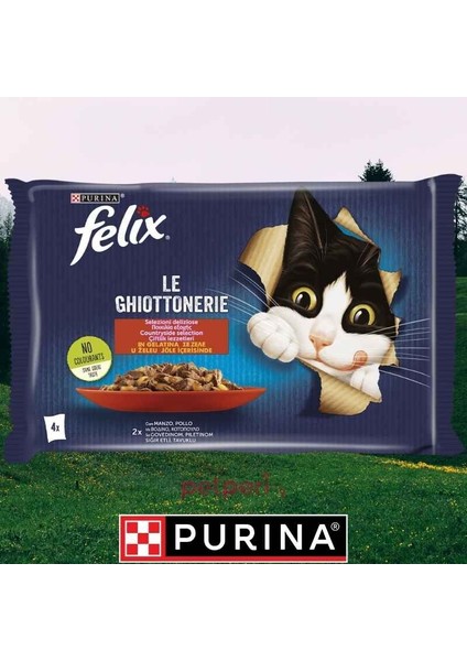 4'lü Kedi Maması 4X85 Gr. Pouch - Çiftlik Lezzetleri
