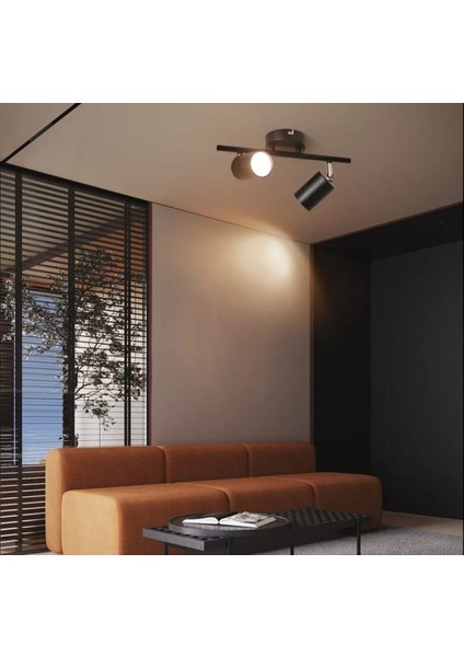 Mylights Ampullü Ikili LED Spot Aplik Avize Armatür Harekli Metal Gün Işı LED Ampul Dahildir Hareketli Başlık
