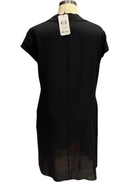 Siyah Renk Kısa Kollu Yakalı Kadın Elbise fiyatları