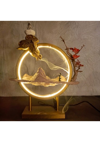 Ejderhanın Nefesi Meditatif Tütsülük Sanatı 🐉✨ LED Işıklı Tütsülük Geri Akış Tütsülü Gece Lambası