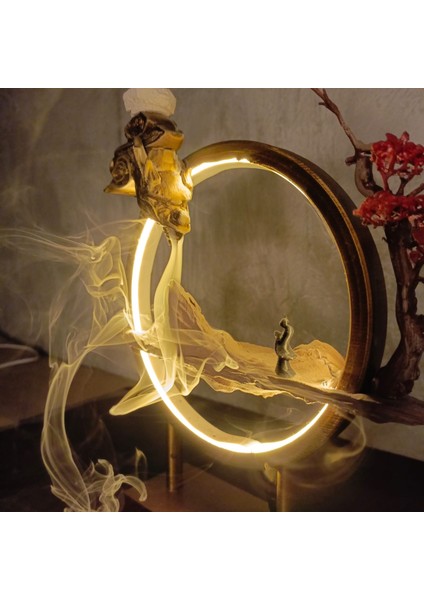 Ejderhanın Nefesi Meditatif Tütsülük Sanatı 🐉✨ LED Işıklı Tütsülük Geri Akış Tütsülü Gece Lambası