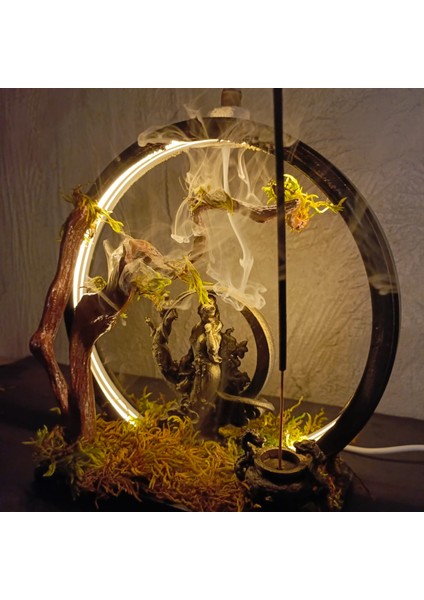 Doğanın Kalbinde Tanrıçalar: LED Işıklı Dekoratif Tütsülük 🌿✨🕉