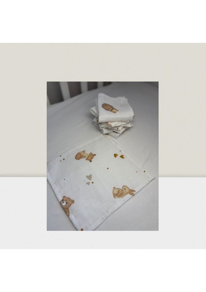 4 Adet Bebek Ağız Mendili, %100 Pamuklu Müslin Kumaş fırsatları