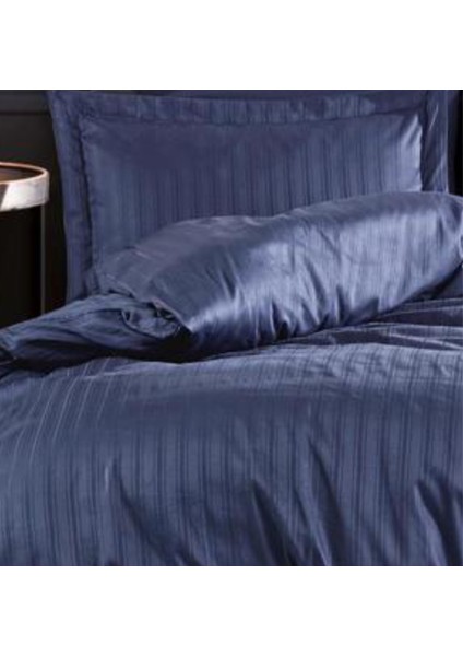 Pamuk Saten Polycotton Çizgili Nevresim Takımı / Çift Kişilik (%80 Pamuk)