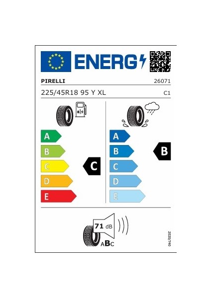 225/45R18 95Y R-F Cınturato P7 (Moe) Xl - Yaz Lastiği (2024 Üretim)