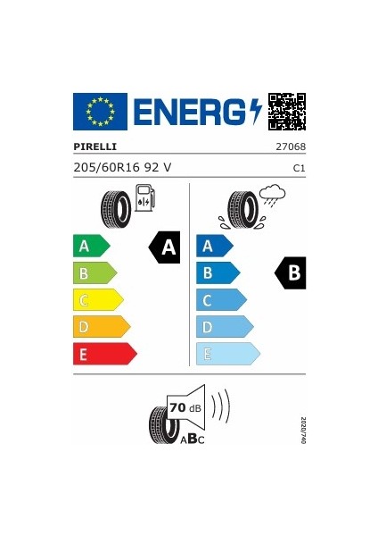 205/60 R16 92V Cınturato P7 (Mo) Oto Yaz Lastiği (Üretim Yılı:2024)