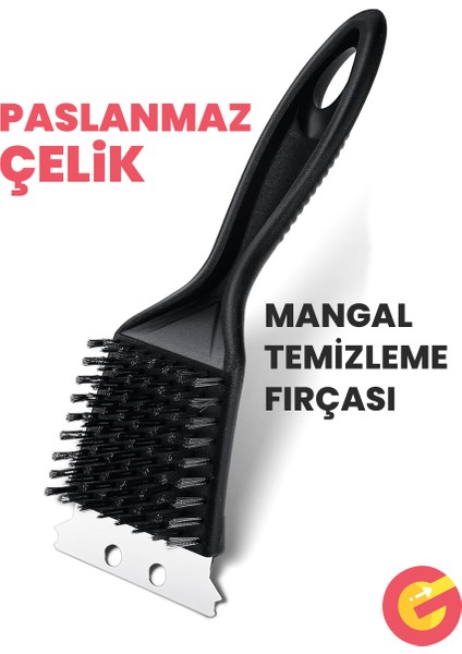 Mangal Izgara Temizleme Fırçası Paslanmaz Çelik Tel Izgara Temizleyici Fırça Barbekü Temizleyici