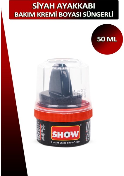 Bağcık + Show Ayakkabı Bakım Kremi Boyası Süngerli 50 ml Set