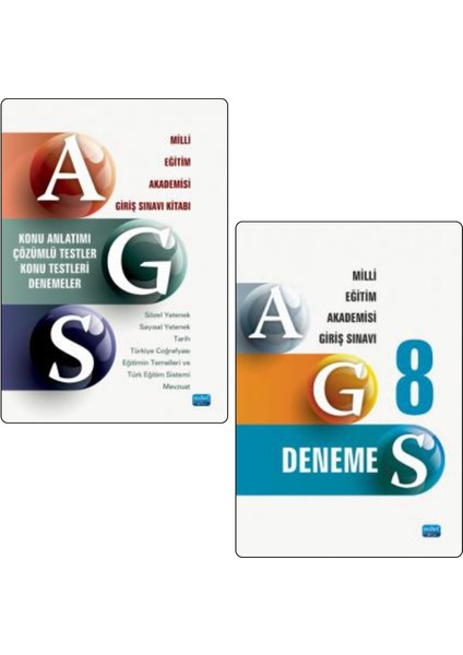 Ags - Milli Eğitim Akademisi Giriş Sınavı Kitabı -Konu Anlatımı + Deneme (2 Kitap Set)
