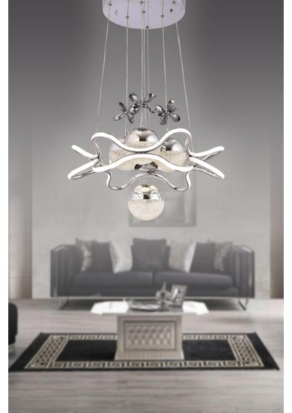 Batu LED 3 Renk ( Sarı Beyaz ve Gün Işığı ) Luxury LED Kristal Taşlı Avize
