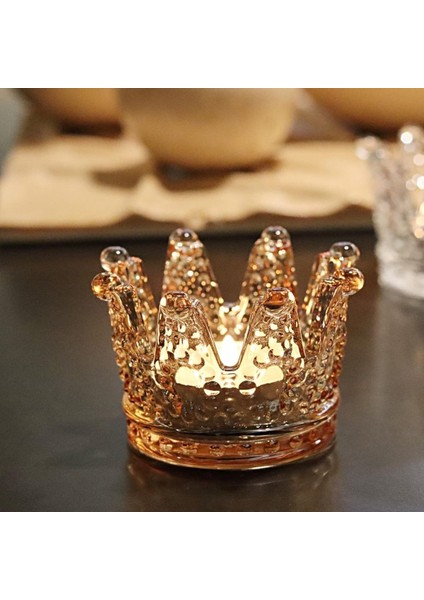 ® Kral Tacı Model Mini Mumluk,küllük,lokumluk Şeffaf Bronz Cam Kase modelleri