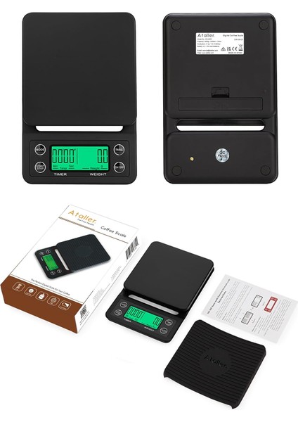 Profesyonel Dijital Zaman Ayarlı Kahve Mutfak Terazisi Tartı indirimleri