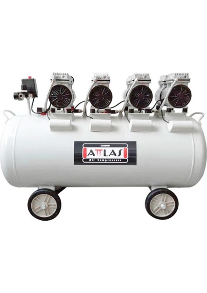 200 Litre Yağsız Sessiz Kompresör 4 HP Monofaze + 5 Parça Havalı Set | Profesyonel Kullanım