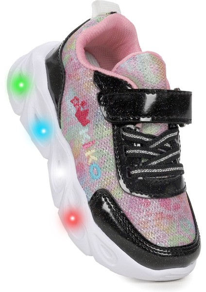 Teno Cırtlı Işıklı Kız Bebek Spor Ayakkabı