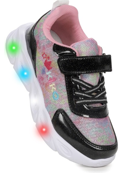 Teno Cırtlı Işıklı Kız Çocuk Spor Ayakkabı