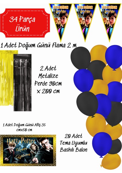 Harry Potter Hogwarts Doğum Günü Süsleri Parti Seti