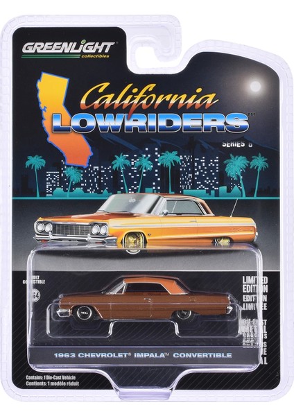 1/64 California Lowriders Series 6- 1963 Chevrolet Impala Ss Convertible Top Up