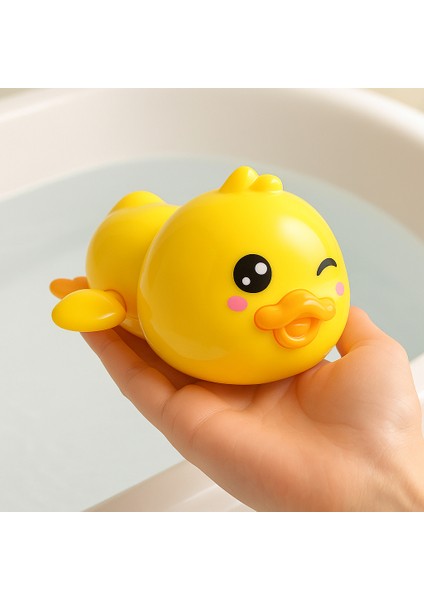 Kurmalı Yüzen Ördek Çocuk Oyuncağı 3+ Yaş Su Geçirmez Banyo ve Havuz Oyuncağı