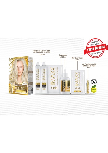 Gold Series Saç Boya Seti 2 Tüp Boya - 2 Oksidan