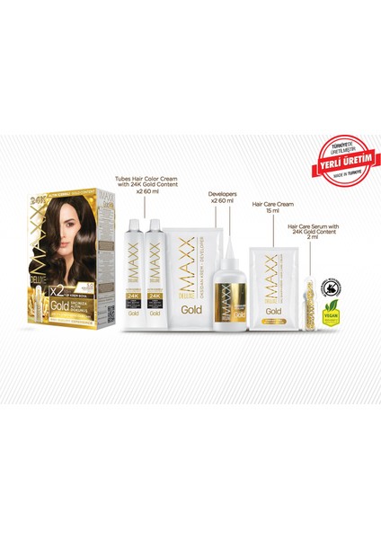 Gold Series Saç Boya Seti 2 Tüp Boya - 2 Oksidan