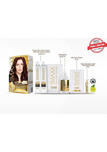 Gold Series Saç Boya Seti 2 Tüp Boya - 2 Oksidan