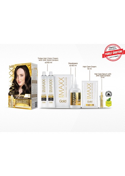 Gold Series Saç Boya Seti 2 Tüp Boya - 2 Oksidan