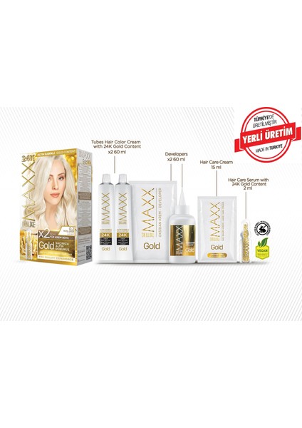 Gold Series Saç Boya Seti 2 Tüp Boya - 2 Oksidan
