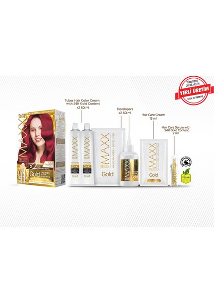 Gold Series Saç Boya Seti 2 Tüp Boya - 2 Oksidan
