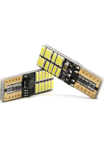 10 Adet T10 LED 12-24 Volt Park Plaka Tavan Ampulü 24 Ledli Beyaz