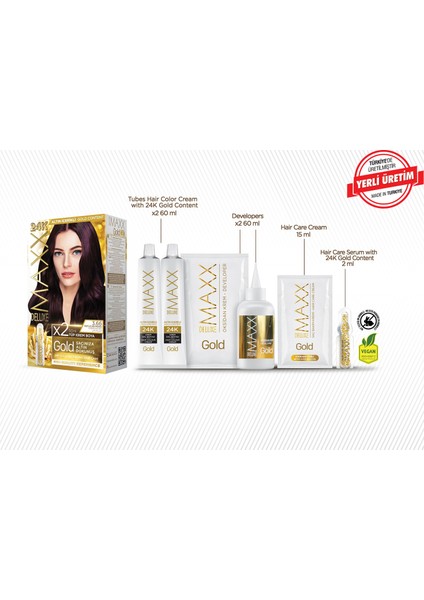 Gold Series Saç Boya Seti 2 Tüp Boya - 2 Oksidan