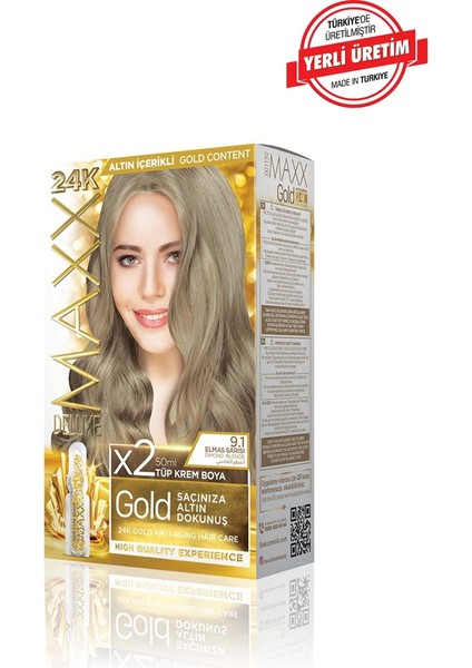 Gold Series Saç Boya Seti 2 Tüp Boya - 2 Oksidan