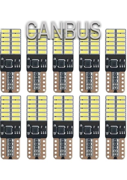 100 Adet T10 LED 12-24 Volt Park Plaka Tavan Ampulü 24 Ledli Beyaz